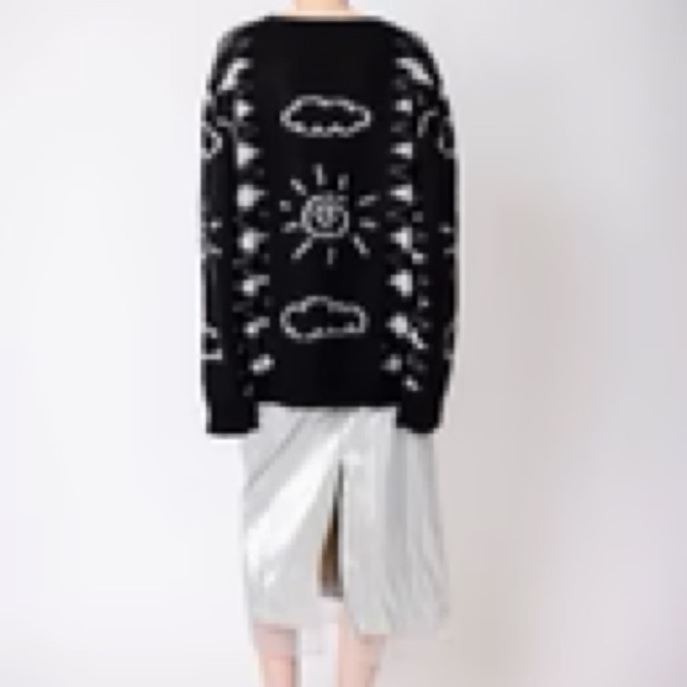 BNWT (sold out) The NKC Store Clare Sweater sun cloud B/W Graphic Sweater O/S - Picture 3 of 10